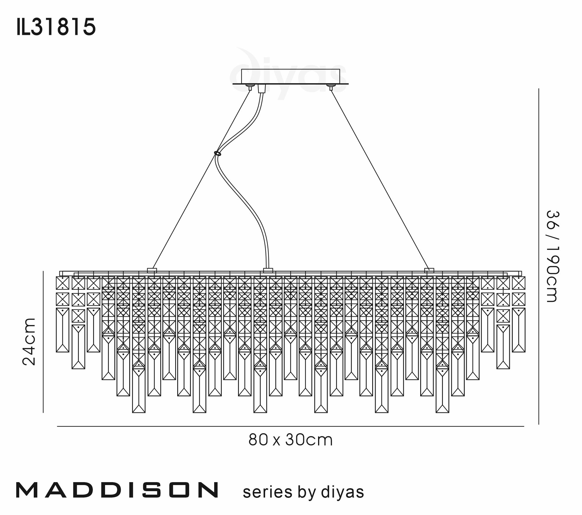 Maddison French Gold Crystal Ceiling Lights Diyas Linear Crystal Fittings